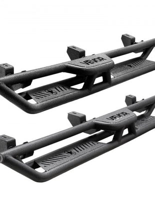 Running Boards, 6 Inches Side Steps Compatible with 2018-2025 Jeep Wrangler JL 4 Door, Black Carbon Steel Nerf Bars, 550 lbs Load Capacity, Wide Non-Slip Hollow Surface with Rustproof Coating