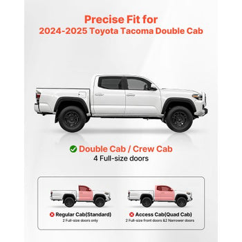 Running Boards, 6 Inches Side Steps Compatible with 2024-2025 Toyota Tacoma Double Cab, Black Carbon Steel Nerf Bars, 550 lbs Load Capacity, Wide Non-Slip Hollow Surface with Rustproof Coating