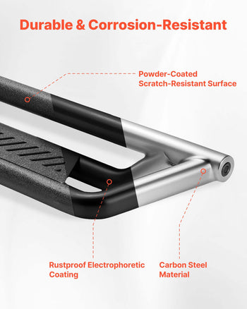 Running Boards, 6 Inches Side Steps Compatible with 2024-2025 Toyota Tacoma Double Cab, Black Carbon Steel Nerf Bars, 550 lbs Load Capacity, Wide Non-Slip Hollow Surface with Rustproof Coating