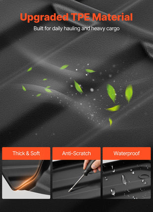 Truck Bed Mat, TPE, Compatible with 2015-2026 Ford F150 Lightning Bed, Heavy Duty Custom Fit, All Weather Protection Pickup Car Cargo Trunk Liner Replacement, for 2015-2026 Ford F150 Accessories