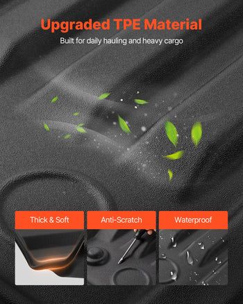 Truck Bed Mat, TPE, Compatible with 2024-2026 Toyota Tacoma Bed, Heavy Duty Custom Fit, All Weather Protection Pickup Car Cargo Trunk Liner Replacement, for 2024-2026 Toyota Tacoma Accessories