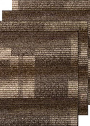 Carpet Tiles Reusable, 24"x 24"Carpet Squares With Padding Attached, Soft Padded Carpet Tiles, Easy Install DIY for Bedroom Living Room (24Tiles, Mixed Brown)