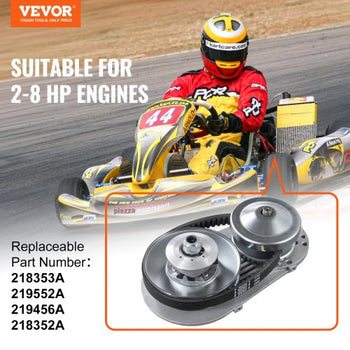 Drive Clutch, 2-8HP Engine, 2000 RPM High-Strength Drive Clutch with Asymmetric Designed Wheels & Robust Rubber Belt, Sturdy & Durable Clutch with Full Accessories, Fit for Various Engines