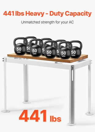 Mini Split Ground Stand, Adjustable Anti-Vibration Mini Split Stand for 9000-18000 BTU Ductless Air Conditioner Heat Pump, Heavy Duty AC Base Bracket Floor Mount w/ 441LBS Max. Load Capacity