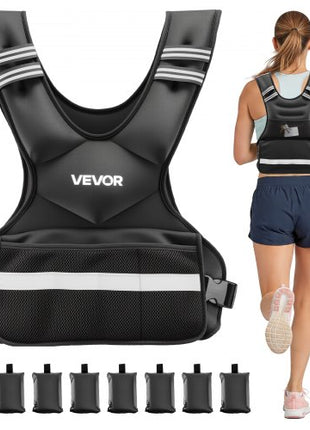 Adjustable Weighted Vest, 24-40 lbs Comfortable X-Shape Body Weight Vest Set with 8 Weight Packs and Reflective Stripe, for Men Women, Workout Equipment for Strength Training Running Jogging