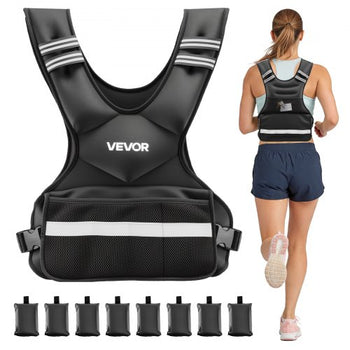 Adjustable Weighted Vest, 24-40 lbs Comfortable X-Shape Body Weight Vest Set with 8 Weight Packs and Reflective Stripe, for Men Women, Workout Equipment for Strength Training Running Jogging