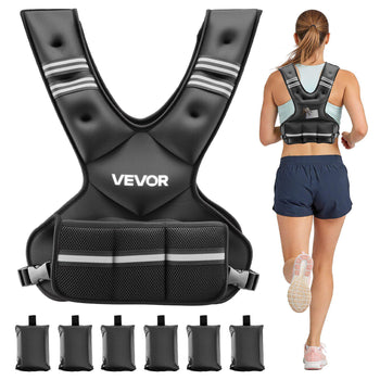 Adjustable Weighted Vest, 11-20lb Weight Vest with 6 Ironsand Weights and  Reflective Stripe, Body Weight Vest Exercise Set for Men Women, Workout Equipment for Strength Training Running Jogging