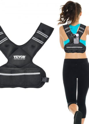 Adjustable Weighted Vest, 20-32lb Weight Vest with 6 Ironsand Weights and  Reflective Stripe, Body Weight Vest Exercise Set for Men Women, Workout Equipment for Strength Training Running Jogging