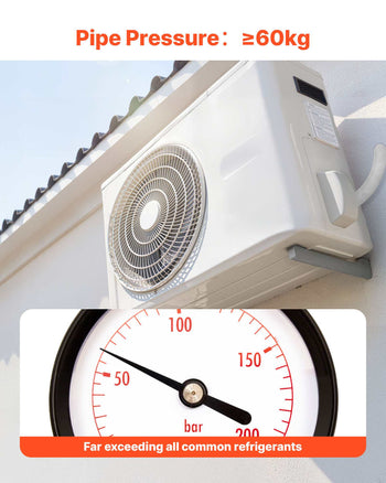100ft Mini Split Line Set, 1/4” & 1/2” OD AC Copper Tubing Pipe, 3/8 White PE Thickened Insulated Coil with Flared Nuts, Strapping Tapes, for Mini Split Air Conditioner HVAC or Heat Pump System