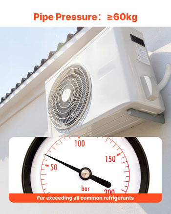 100ft Mini Split Line Set, 3/8” & 5/8” OD AC Copper Tubing Pipe, 3/8 White PE Thickened Insulated Coil with Flared Nuts, Strapping Tapes, for Mini Split Air Conditioner HVAC or Heat Pump System