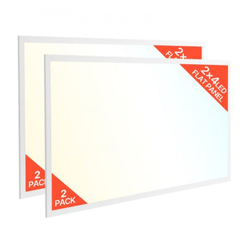 2x4 FT LED Flat Panel Light, 7800 LM, Flush Mount LED Drop Ceiling Lighting Fixture with 3 Color Selectable 4000K/5000K/6000K, 30W/40W/50W, 0-10V Dimmable, Ultra Slim for Home Kitchen, 2 Pack