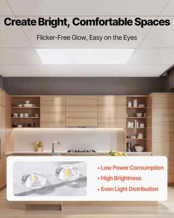 2x4 FT LED Flat Panel Light, 7800 LM, Flush Mount LED Drop Ceiling Lighting Fixture with 3 Color Selectable 4000K/5000K/6000K, 30W/40W/50W, 0-10V Dimmable, Ultra Slim for Home Kitchen, 2 Pack