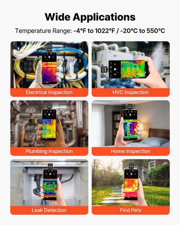 Thermal Imaging Camera for Android, 320 x 240 TISR Super Resolution, 25HZ Refresh Rate Infrared Thermal Imager for Smartphone Tablet, 160 x 120 IR Resolution, -4°F to 1022°F & 15 Color Palettes