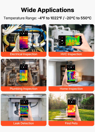 Thermal Imaging Camera for Android, 512 x 384 TISR Super Resolution, 25HZ Refresh Rate Infrared Thermal Imager for Smartphone Tablet, 256 x 192 IR Resolution, -4°F to 1022°F & 15 Color Palettes