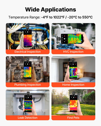 Thermal Imaging Camera for Android, 512 x 384 TISR Super Resolution, 25HZ Refresh Rate Infrared Thermal Imager for Smartphone Tablet, 256 x 192 IR Resolution, -4°F to 1022°F & 15 Color Palettes