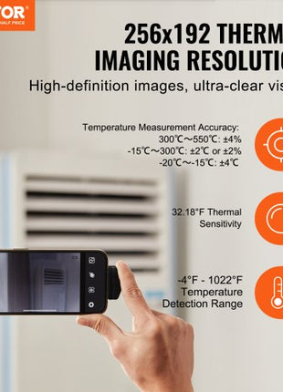 Thermal Imaging Camera for Android & IOS, 256 x 192 IR High Resolution, Wireless Infrared Thermal Imager with WiFi & Visual Camera, 25Hz Refresh Rate Thermal Camera for Smartphone, -4°F-1022°F