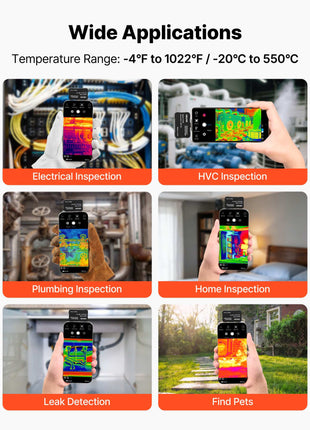 Thermal Imaging Camera for Android & iOS, 512 x 384 Super Resolution with Macro Lens, 25HZ Refresh Rate Infrared Thermal Imager for Smartphones Tablets, 256 x 192 IR Resolution, -4°F to 1022°F