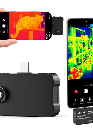 Thermal Imaging Camera for Android & iOS, 512 x 384 Super Resolution, 25HZ Refresh Rate Infrared Thermal Imager for Smartphones Tablets, 256 x 192 IR Resolution, -4°F-1022°F & 6 Color Palettes