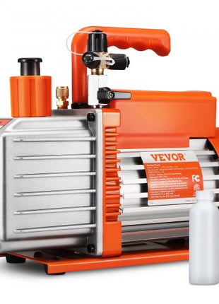 1/2 HP 2 Stage Rotary Vane Vacuum Pump, 5 CFM, 115V Air Conditioning Vacuum Pump, 1/4" SAE Male 3/8" SAE Male 1/2" ACME Male Inlet, for HVAC Repair, Refrigeration Maintenance, Resin Degassing