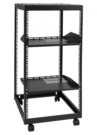 20U Open Frame Server Rack, 23-40 in Adjustable Depth, Free Standing or Wall Mount Network Server Rack, 4 Post AV Rack with Casters, Holds All Your Networking IT Equipment AV Gear Router Modem