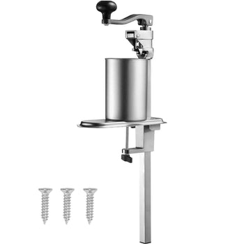 Commercial Can Opener, Heavy-Duty Manual Tabletop Cans Opener for Cans Up to 11.8 in Height, Height-Adjustable Can Openers Fixed with Screws & Table Clamp, for Restaurant, Hotel, and Food Store