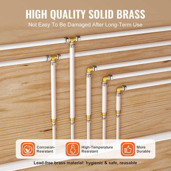 Pipe Fittings, 3/4" 12PCS Brass Pipe Fittings, Clamp-style 3/4 NPT Pipe Connector Brass Air Fittings, Heavy Duty Plumbing Fittings NPT Adapter for Heating/Shower Systems, Water Pipes