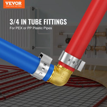 Pipe Fittings, 3/4" 50PCS Brass Pipe Fittings, Clamp-style Elbows Pipe Connector Brass Air Fittings, Heavy Duty Plumbing Fittings Tube Adapter for Heating/Shower Systems,Outdoor Water Pipes