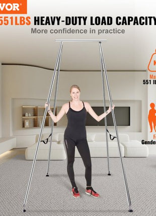 Aerial Yoga Frame, 9.67 ft Height Yoga Swing Stand, Max 551.15 lbs Load Chrome-Plated Steel Pipe Inversion Yoga Swing Stand Yoga Rig Yoga Sling Inversion Equipment for Indoor Outdoor Aerial Yoga