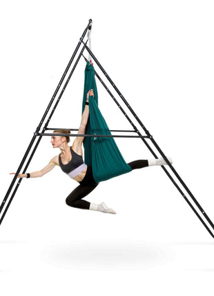 Yoga Stand Frame, Max 440.9 lbs Load Swing Stand, Triangular Structure Pull Up Stands, Aerial Silk Stands with EVA Foam & 6.6-yard Yoga Hammock, 4-Level Horizontal & 6-Level Vertical Adjustment