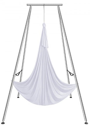 Aerial Yoga Frame & Yoga Hammock, 9.67 ft Height Professional Yoga Swing Stand Comes with 6.6 Yards Aerial Hammock, Max 551.15 lbs Load Capacity Yoga Rig for Indoor Outdoor Aerial Yoga, White