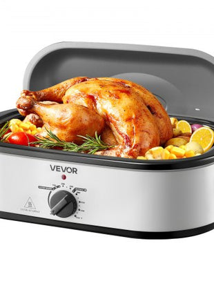 Roaster Oven, 18QT Electric Roaster Oven, 150-450? Adjustable Temperature Electric Roasting Pan, Multifunctional Electric Roasters Oven with Self-Basting Lid, Removable Pan and Rack for Holiday