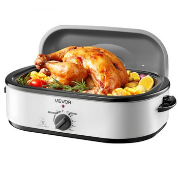Roaster Oven, 18QT Electric Roaster Oven, 150-450? Adjustable Temperature Electric Roasting Pan, Multifunctional Electric Roasters Oven with Self-Basting Lid, Removable Pan and Rack for Holiday