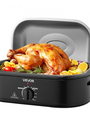 Roaster Oven, 18QT Fast-Cooking Turkey Roaster, 150-450? Adjustable Temperature Turkey Oven with Self-Basting Lid, Removable Pan and Rack, Defrost & Warm Function, Electric Roasting Pan for Home