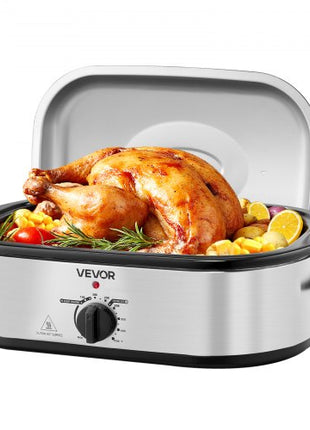 Roaster Oven, 14QT Fast-Cooking Turkey Roaster, 150-450? Adjustable Temperature Electric Roasting Pan with Self-Basting Lid, Roasting Lift-Out Rack, Defrost & Warm Function, Fits 18lb Turkey