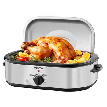 Roaster Oven, 14QT Fast-Cooking Turkey Roaster, 150-450? Adjustable Temperature Electric Roasting Pan with Self-Basting Lid, Roasting Lift-Out Rack, Defrost & Warm Function, Fits 18lb Turkey