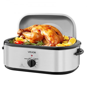 Roaster Oven, 22QT Electric Roasting Pan, 150-450? Adjustable Temperature Multifunctional Electric Roaster Oven with Self-Basting Lid, Defrost & Warm Function for Holiday Meal, Fits 26lb Turkey