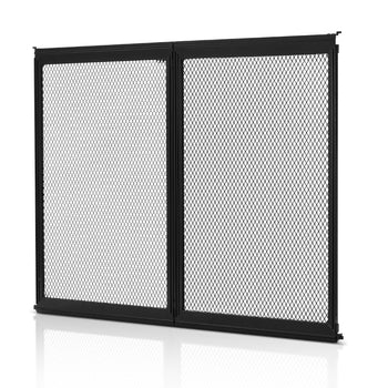 RV Screen Door Protector, 24.5 x 20 inch Door Grille, Easy to Install and Disassemble, Reinforced Breathable Protective Mesh, Aluminum Alloy Camper RV Entry Protector for Pet Protection, Black