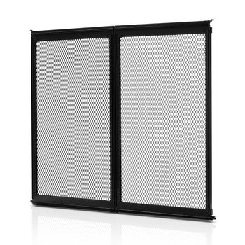 RV Screen Door Protector, 22.5 x 20 inch Door Grille, Easy to Install and Disassemble, Reinforced Breathable Protective Mesh, Aluminum Alloy Camper RV Entry Protector for Pet Protection, Black