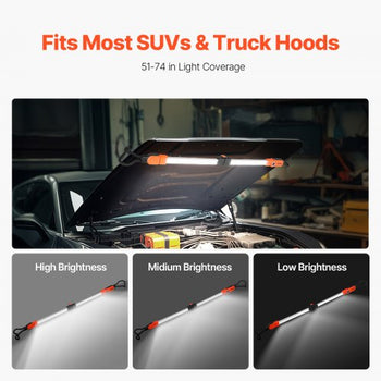 Underhood Work Light, 2300LM, 6000mAh Rechargeable Bright LED Light, Portable Cordless Mechanic Work Light Bar with Hooks, for Car Repairing Inspection Garage Workshop Emergency Home Lighting
