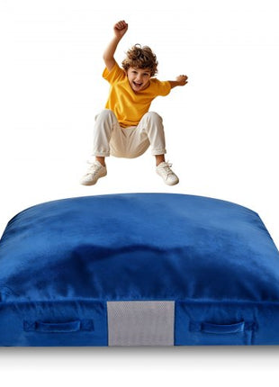 Crash Pad, 5 x 5 ft Crash Pad for Kids Sensory with Foam Blocks and Washable Cover, Giant Pillow Mat Large Soft Foam Landing Zone, Sensory Room Equipment for Children Jumping, Relaxing & Play