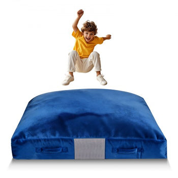 Crash Pad, 5 x 5 ft Crash Pad for Kids Sensory with Foam Blocks and Washable Cover, Giant Pillow Mat Large Soft Foam Landing Zone, Sensory Room Equipment for Children Jumping, Relaxing & Play