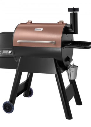 Wood Pellet Grill Smoker, 8 in 1 BBQ Grills for Outdoor Cooking, 575 Square Inches Cook Area Electric Grill and Smoker, with LCD Screen Controller, Meat Probe, 500°F Max Temperature, Black