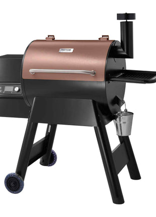 Wood Pellet Grill Smoker, 8 in 1 BBQ Grills for Outdoor Cooking, 575 Square Inches Cook Area Electric Grill and Smoker, with LCD Screen Controller, Meat Probe, 500°F Max Temperature, Black