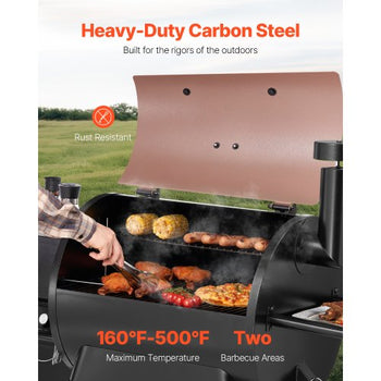Wood Pellet Grill Smoker, 8 in 1 BBQ Grills for Outdoor Cooking, 575 Square Inches Cook Area Electric Smokers, with WiFi-app Control, LCD Screen Controller, Meat Probe, 500°F Max Temperature