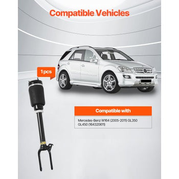 Front Air Suspension Struts Shock Absorbers, Compatible With Mercedes Benz W164 Front Without ADS (2005-2011) GL350 GL450, Replacement for 1643204513 1643206113 1643204313 1643204413 1643204613