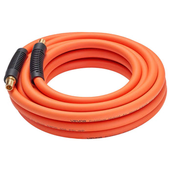 Air Hose, 3/8'' x 25FT Hybrid Air Compressor Hose, 300 PSI Kink-Resistant Pneumatic Hoses with 1/4-inch Solid MNPT Bras Fittings, Three-Layer Construction, All-Weather Flexibility