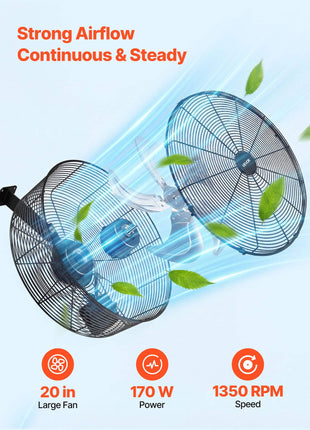 Greenhouse Air Circulation Fan, 5800 CFM Powerful Air Circulator Electric Fan, 10 Speeds, 3 Switchable Modes, LCD Control, Ceiling Wall Mount, Fast Ventilation for Greenhouse, Patio, Garage