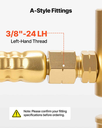Air Acetylene Torch Hose, 3/16-Inch x 12FT Acetylene Welding Hose with 3/8"-24 LH A-Type Fittings, AH-12 R Grade Welding Torchs Hose Compatible with AR-B/AR-MC Regulators