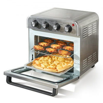 7-IN-1 Air Fryer Toaster Oven, 18L Convection Oven, 1700W Stainless Steel Toaster Ovens Countertop Combo with Grill, Pizza Pan, Gloves, 6 Slices Toast, 12-inch Pizza, Home and Commercial Use