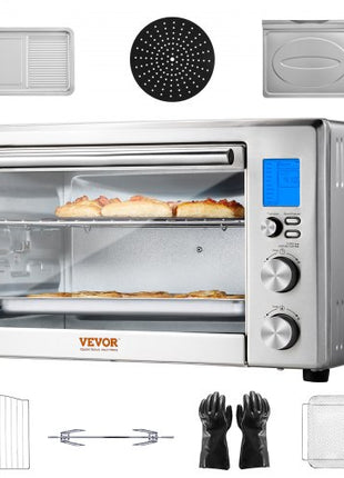 13-IN-1 Air Fryer Toaster Oven, 28L/29.6Qt Convection Oven, 1800W 2-Tier Toaster Ovens Countertop Combo with Wire Racks, Pizza Pan, Gloves, Home and Commercial Use